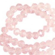 Top Glas Facett Glasschliffperlen 8x6mm rondellen Primrose pink-pearl shine coating